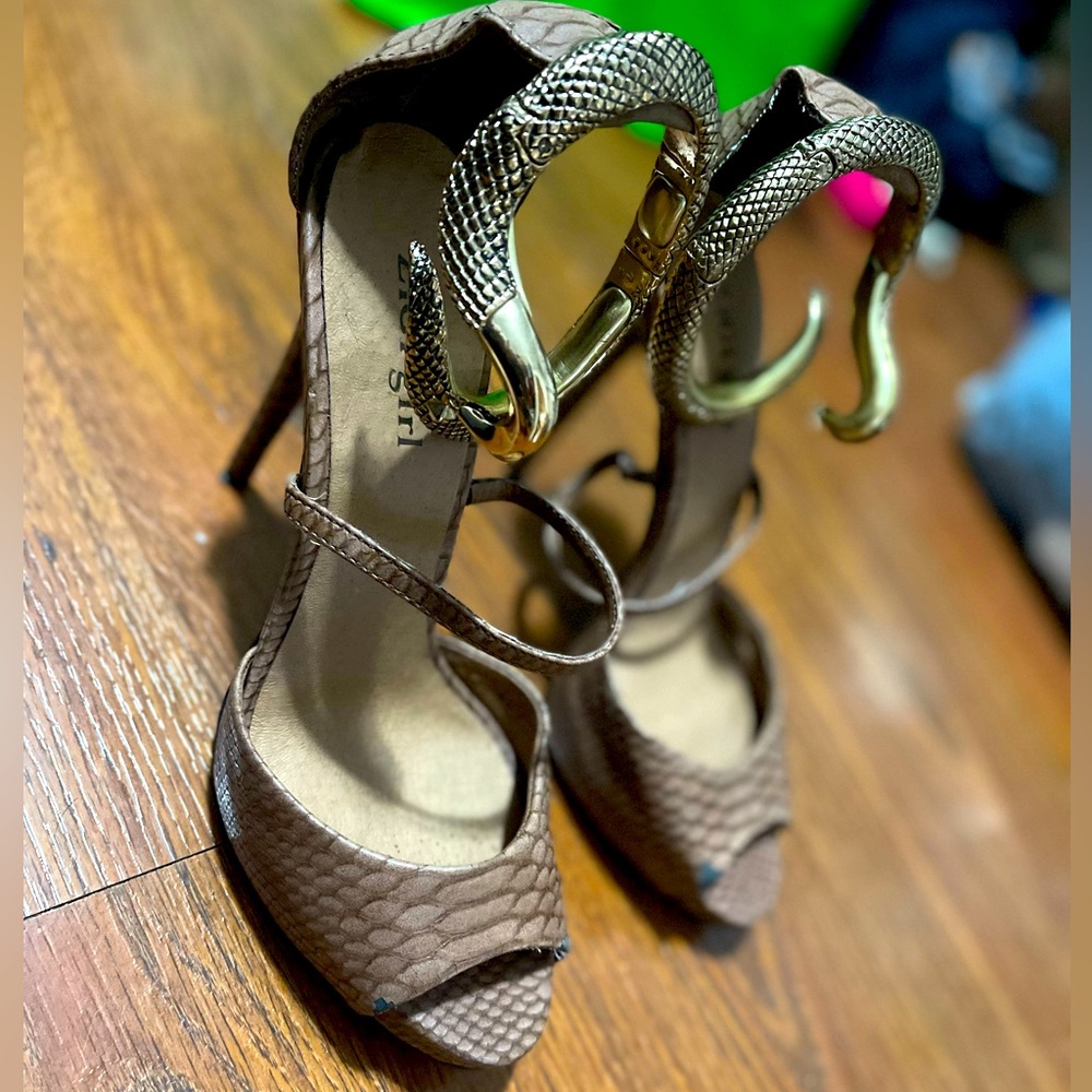 Zigi Girl Snake Ankle Wrap Heels